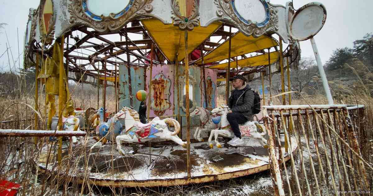 Abandoned theme park with crumbling arcade and creepy dummies 'left to rot'