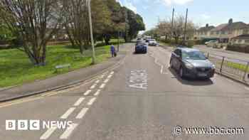 Motorcycle rider seriously injured in crash with cars