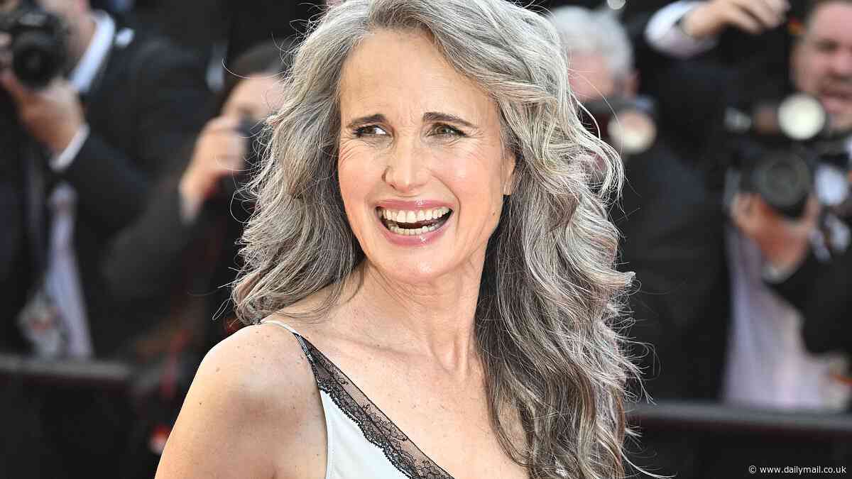 Andie MacDowell, 67, is a bra-free beauty in a silk negligee at Cannes as she reveals how she stays a size 4
