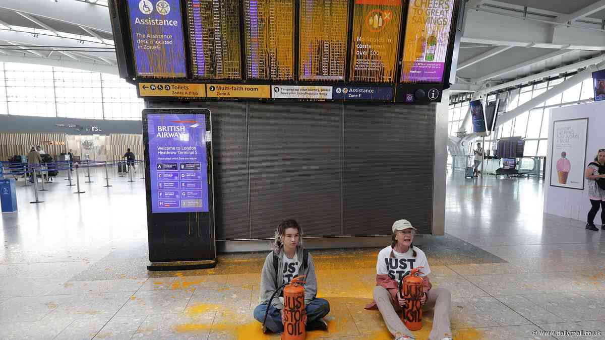 Just Stop Oil eco zealots are spared jail over bid to cause mayhem at Heathrow Airport after plotting to glue themselves to the runway