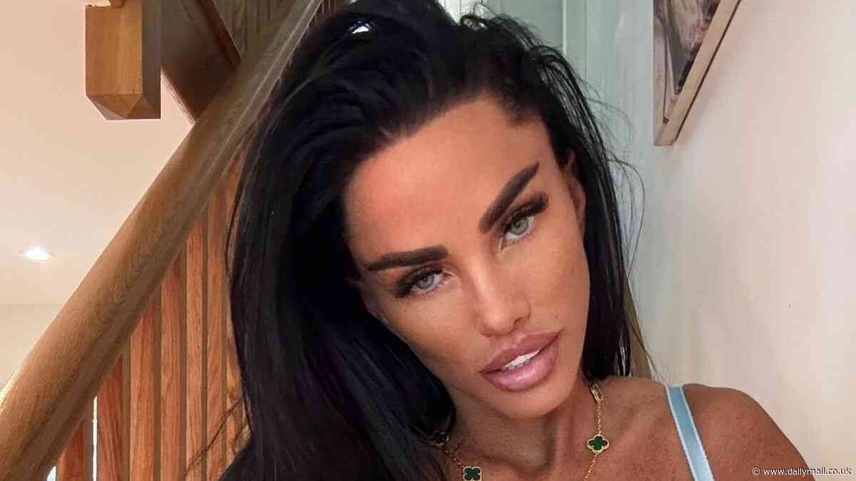 Katie Price slips into VERY racy lingerie as she poses with a plaster on her bottom after undergoing filler injections - amid concern for her shrinking appearance