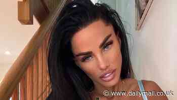Katie Price slips into VERY racy lingerie as she poses with a plaster on her bottom after undergoing filler injections - amid concern for her shrinking appearance
