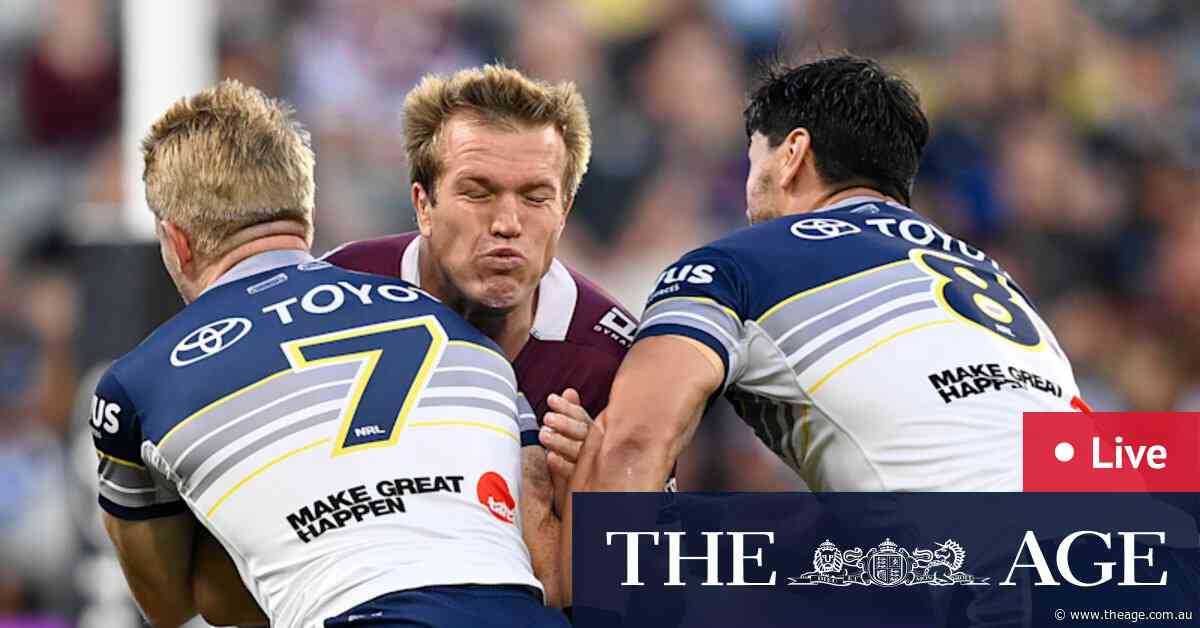 NRL 2025 LIVE: Sea Eagles strike first through Saab after Cowboys ball goes to ground