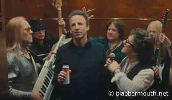 Former Members Of GREAT WHITE, QUIET RIOT And WHITE LION Team Up With SETH MEYERS For New STARBUCKS Commercial