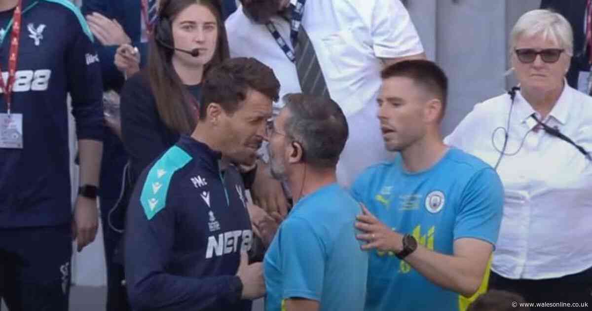 Man City doctor squares up to Crystal Palace coach in 'furious' FA Cup final row