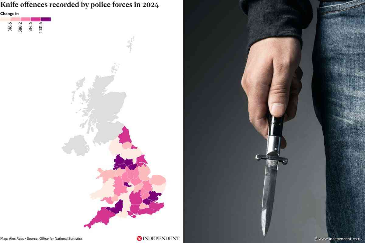 Mapped: Knife crime is rising – how many attacks in your area and why is it increasing?