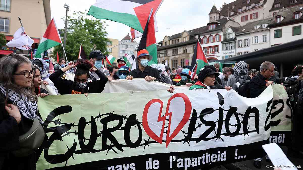 Pro-Palestine demonstrators march on Eurovision: Israeli massacre survivor singer faces barrage of hate as politically charged contest gets underway