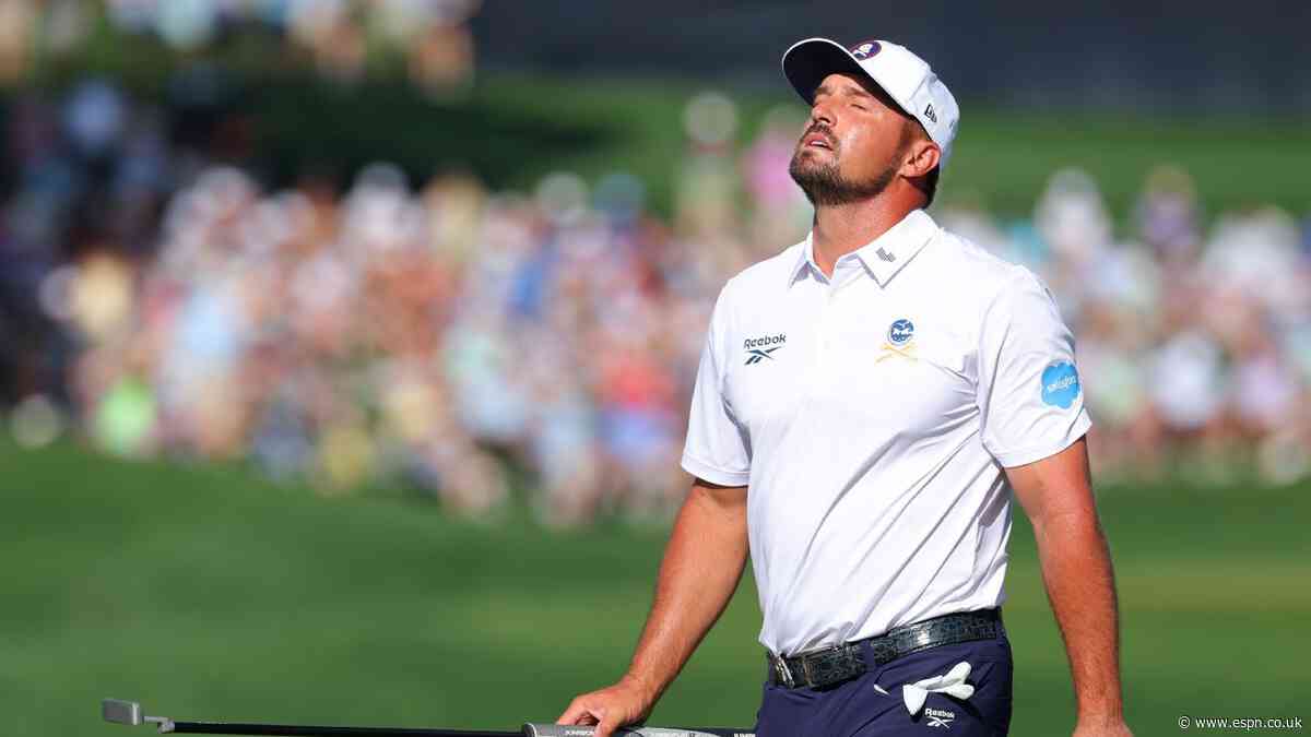 Bryson slides from 1st to 6 back with shaky finish
