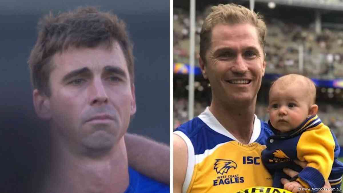 ‘So, so sad’: Eagles star fights back tears, then produces dream moment in Selwood tribute