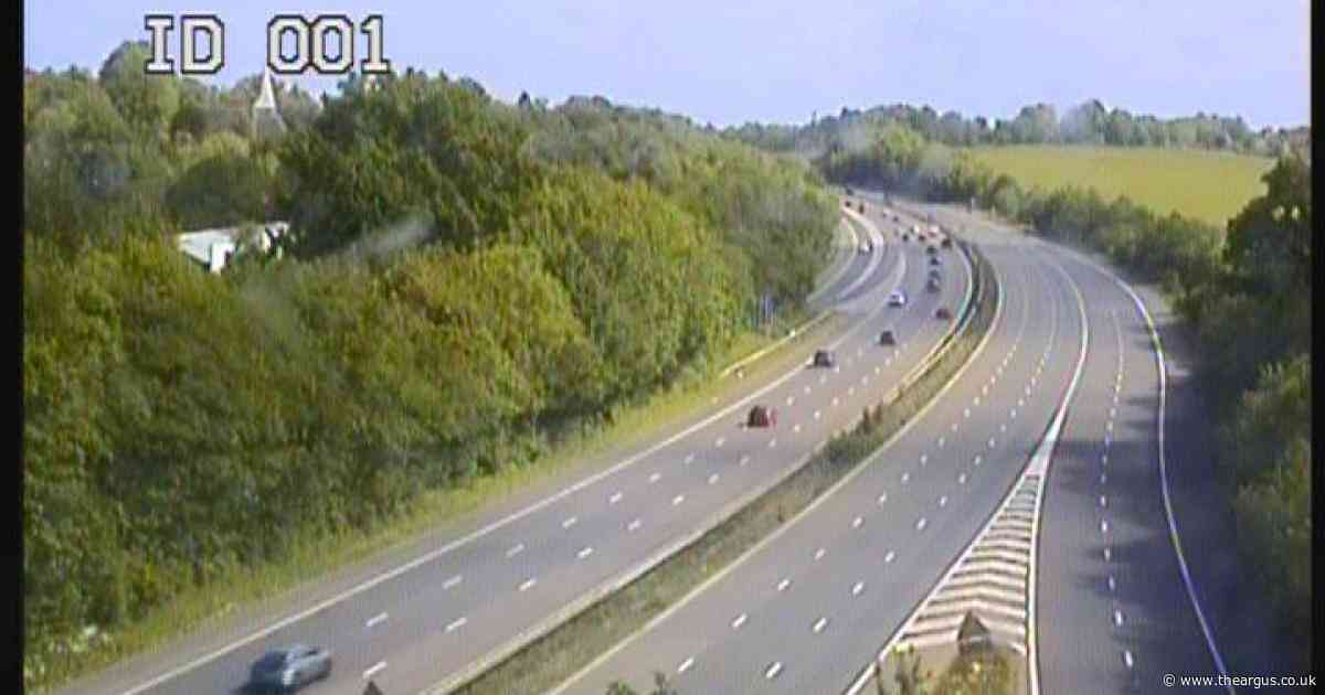 Motorway closed due to lorry crash