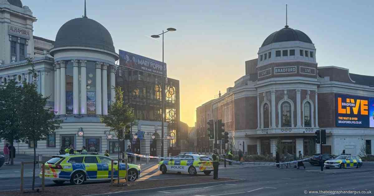 Police cordon put in place after collision in Bradford city centre