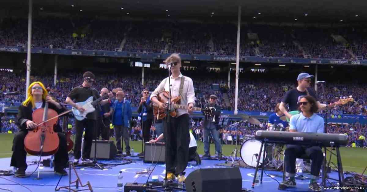 Wirral's Bill Ryder-Jones performs at Everton’s Goodison Park farewell ceremony