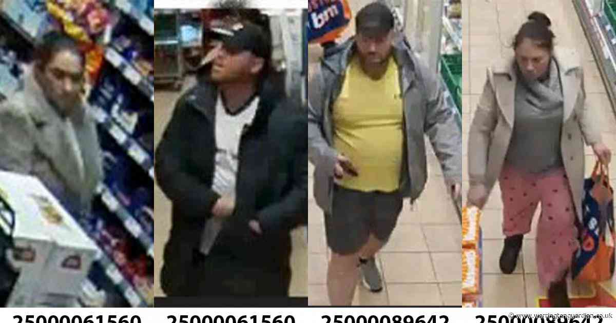 Police are looking for these 8 people following shoplifting incidents in Warrington