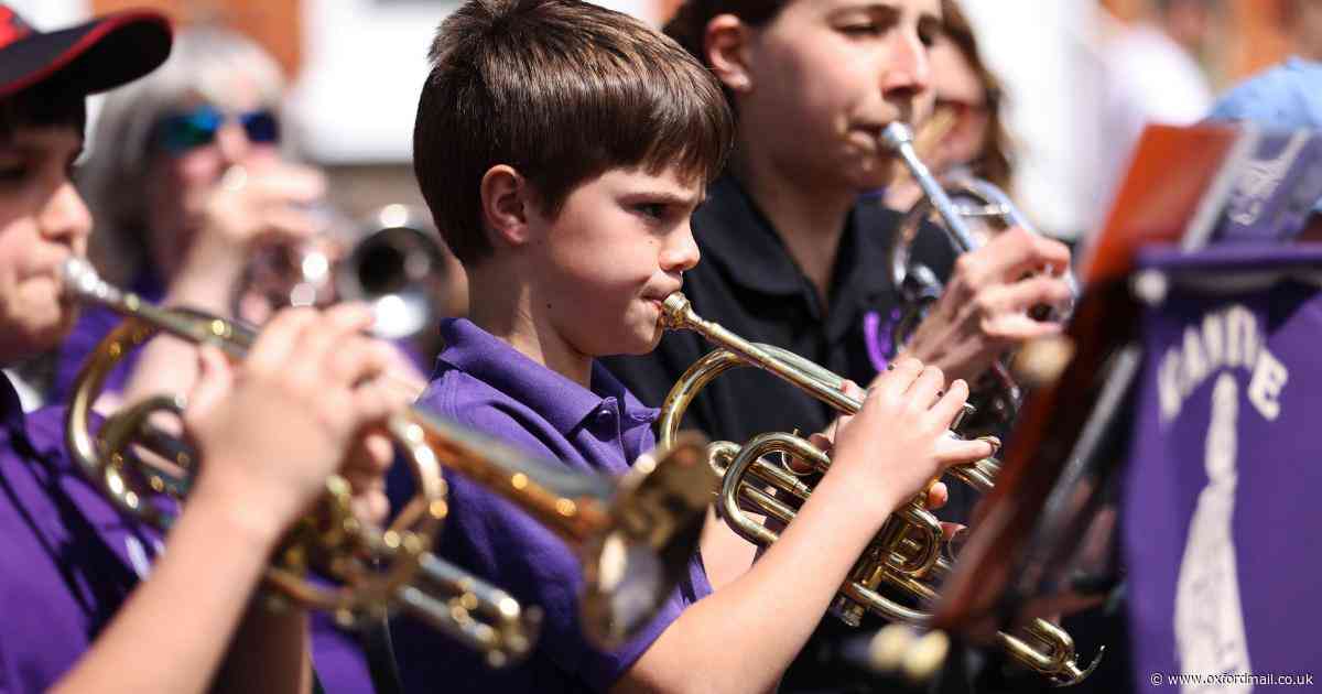 Town's silver band beginners entertain crowd in market place