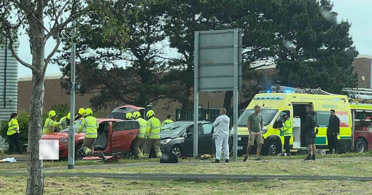 Driver seriously injured in three-vehicle crash