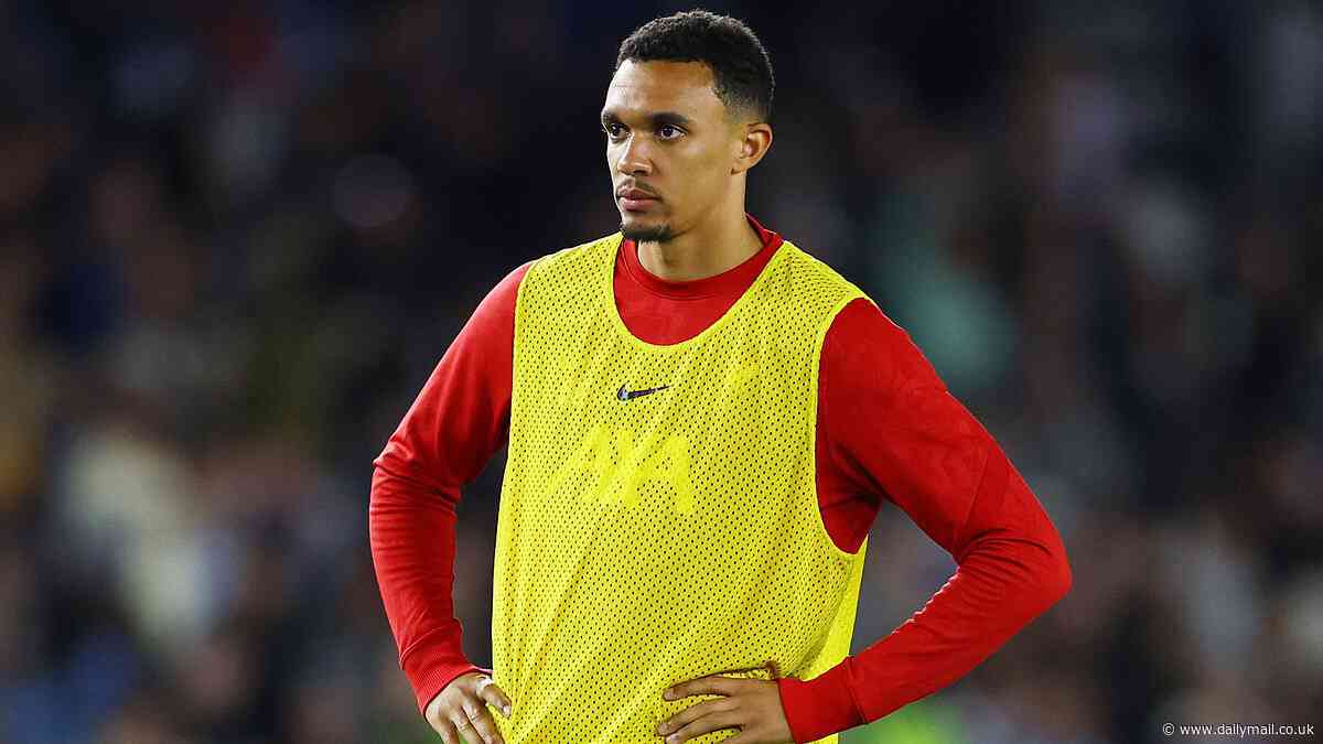Trent Alexander-Arnold looks annoyed after being benched as Liverpool fans throw party despite losing at Brighton
