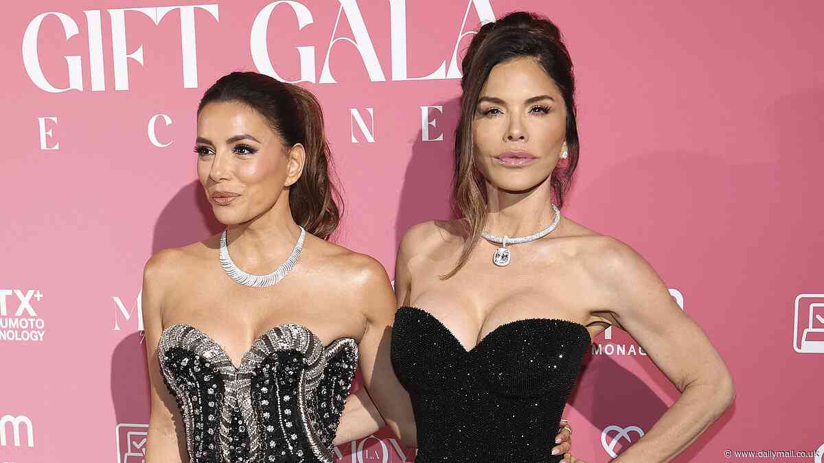 Eva Longoria wows in a glitzy strapless gown as she joins glamorous Lauren Sanchez at Cannes Gala after her bachelorette weekend in Paris