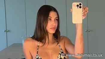 Justin Bieber's wife Hailey distracts with bikini selfie after his public tantrum over hockey game