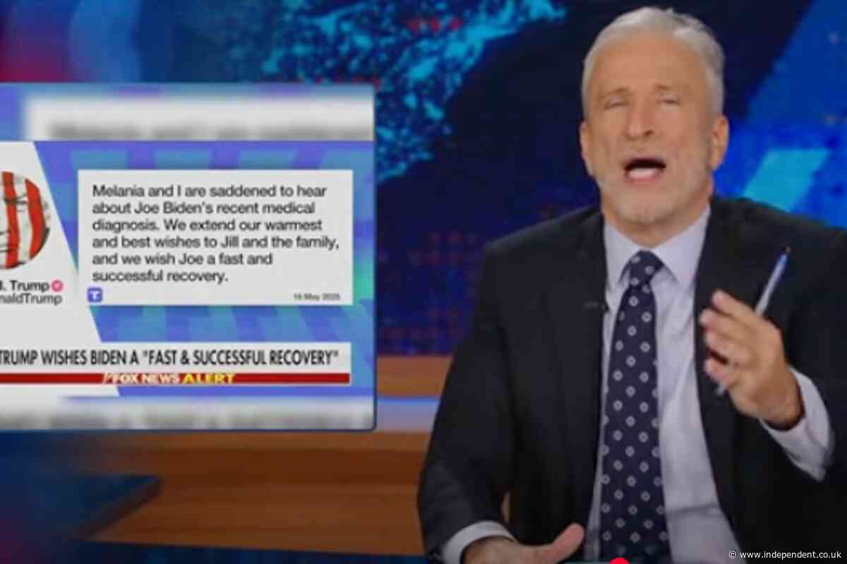 Jon Stewart rips Trump over his ‘Chat GPT’ reaction to Biden’s cancer