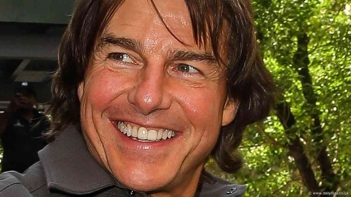 Tom Cruise signs autographs for fans as he arrives at the Jimmy Fallon Show in New York to promote Mission: Impossible - The Final Reckoning