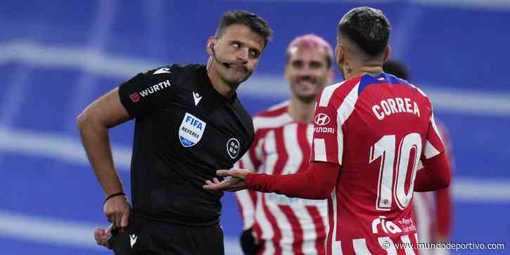 Seis rojas ha visto el Atlético con el árbitro del último partido de LaLiga