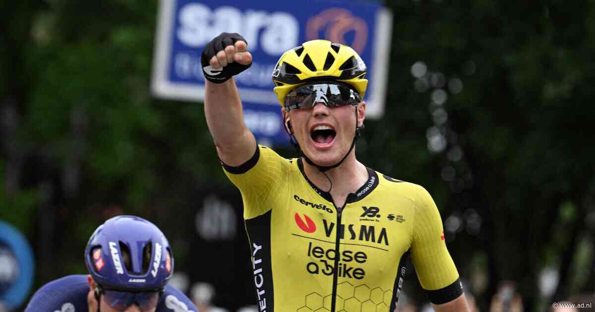 Olav Kooij klopt Casper van Uden in sprintetappe na goed werk van Wout van Aert