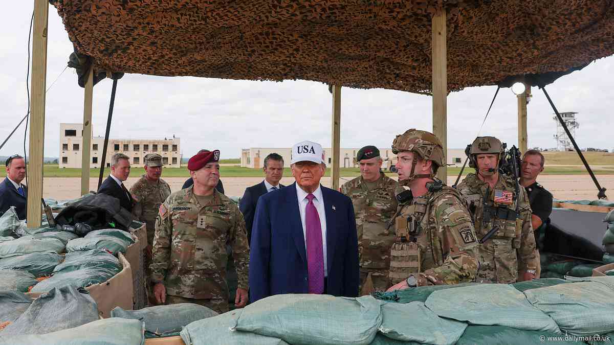 Trump promises to 'crush' ANY enemies as deadly LA riots spiral during Fort Bragg military demonstration