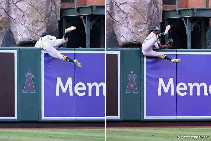 Athletics rookie Denzel Clarke robs Angels of home run with 'absolutely insane' catch