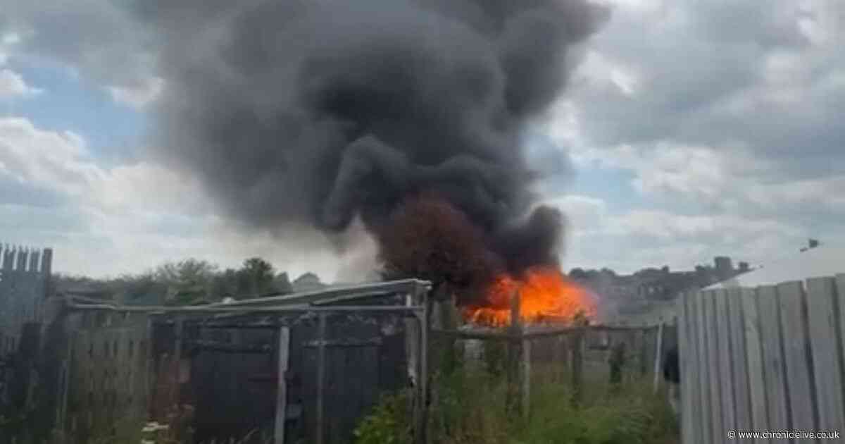 Dramatic footage shows huge fire with roaring flames and plumes of smoke in Houghton-le-Spring