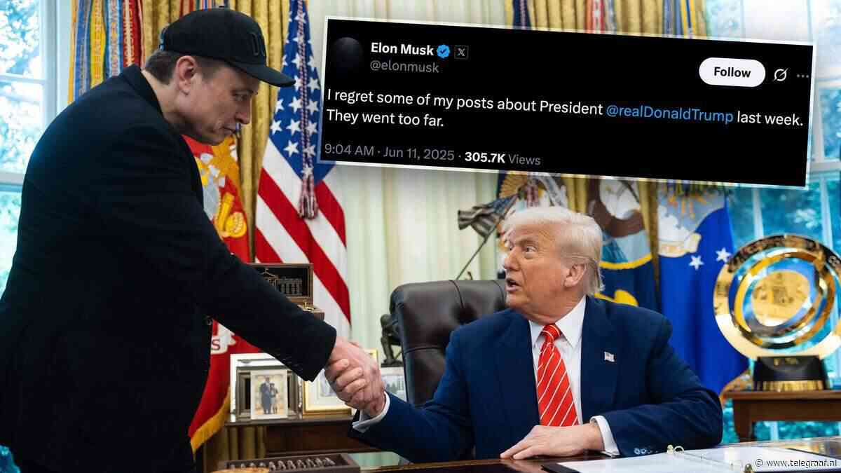 Elon Musk heeft spijt van zijn uitspraken over president Donald Trump