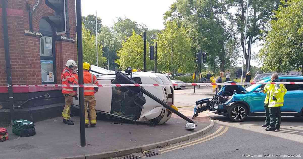 Emergency services seal off Greater Manchester road following crash