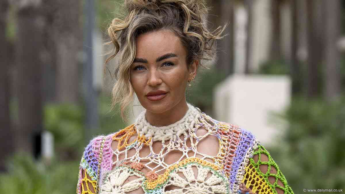 TOWIE's Ella Rae Wise sizzles in a thigh-skimming crochet dress as she joins glam Courtney Green and Amber Turner in filming for the 15th anniversary special in Portugal