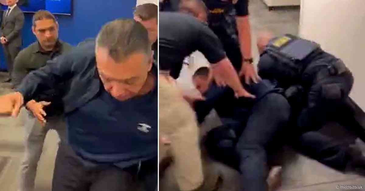 Lawmaker forcefully removed from Trump secretary’s LA protests conference and handcuffed