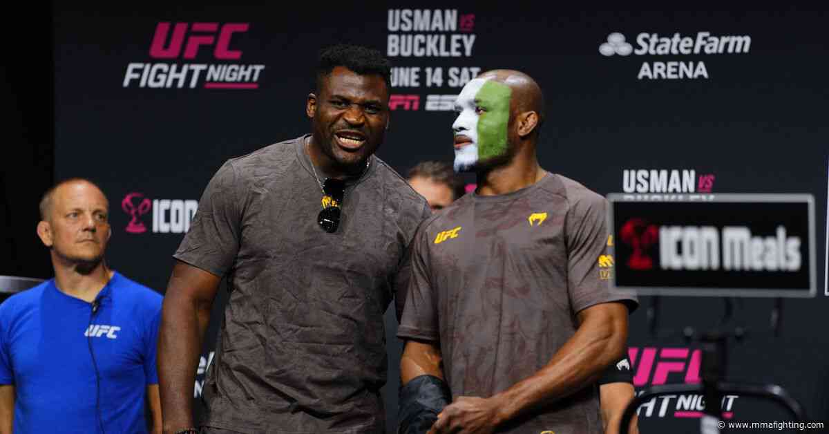 Watch Francis Ngannou lead Kamaru Usman into fiery UFC Atlanta faceoff with Joaquin Buckley