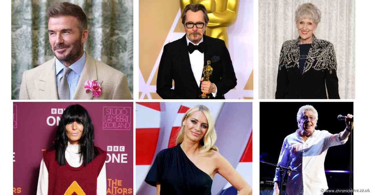 David Beckham, Gary Oldman and Tess Daly among famous faces in King's Birthday Honours list 2025