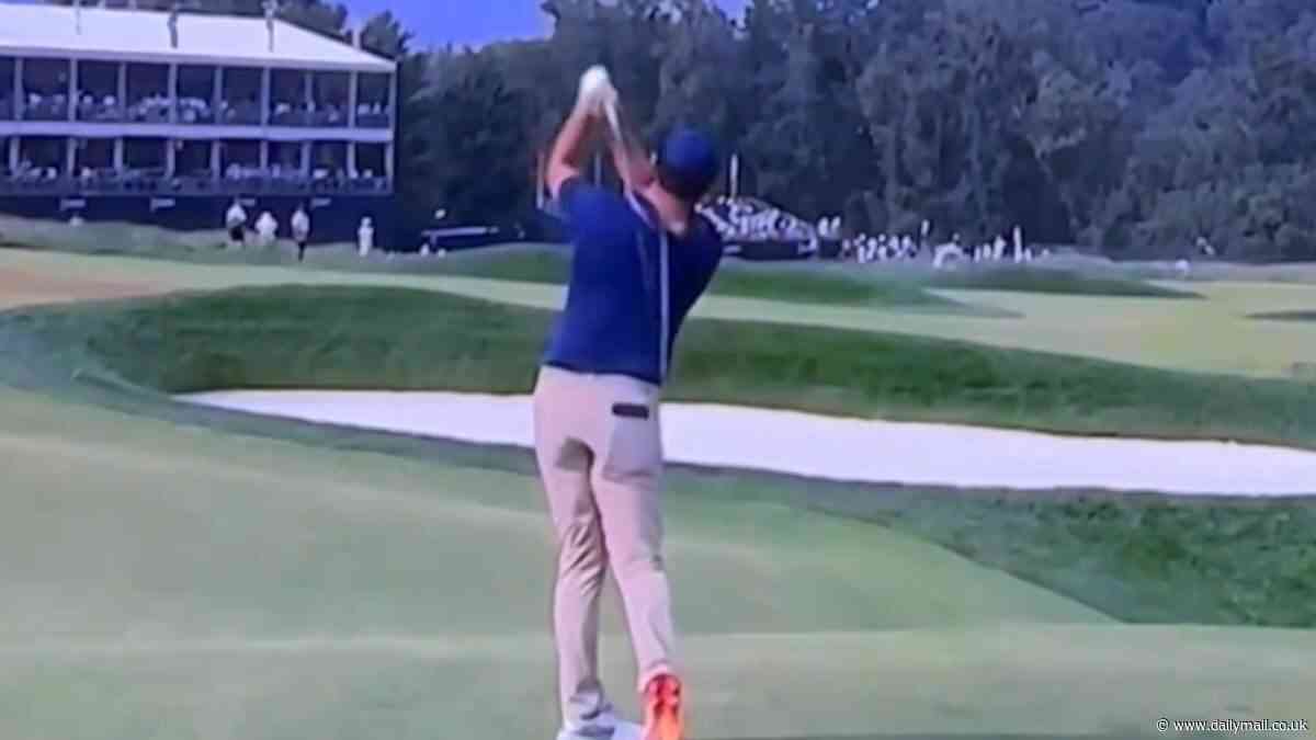 Moment furious Rory McIlroy launches his club in anger as US Open woes continue