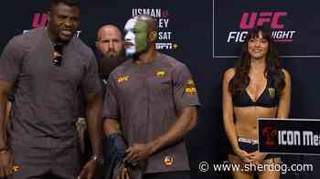 Francis Ngannou Joins Kamaru Usman Onstage at UFC Atlanta Weigh-ins