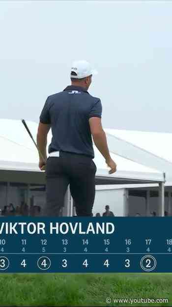 Keep the hole-outs coming on 17! Viktor Hovland cards an eagle to match Koepka at 3-under.