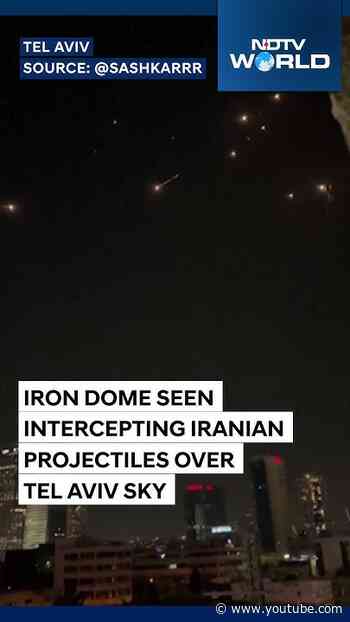 Iron Dome Seen Intercepting Iranian Projectiles Over Tel Aviv Sky