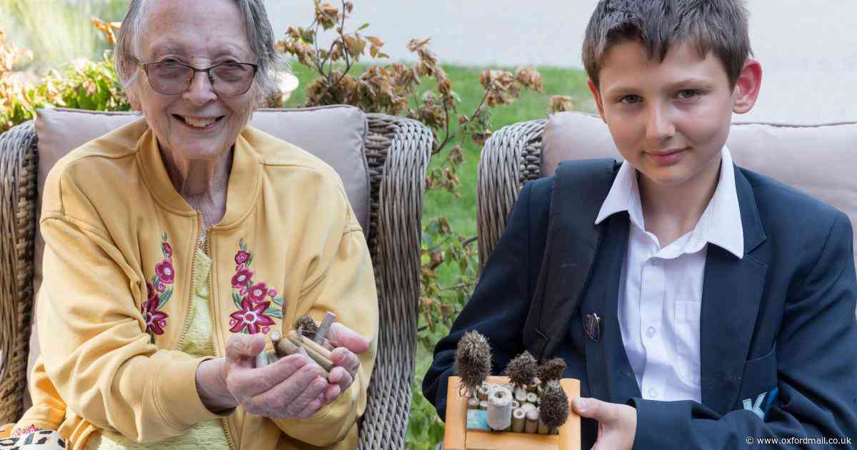 Young carers join Oxfordshire care home residents to build bug boxes