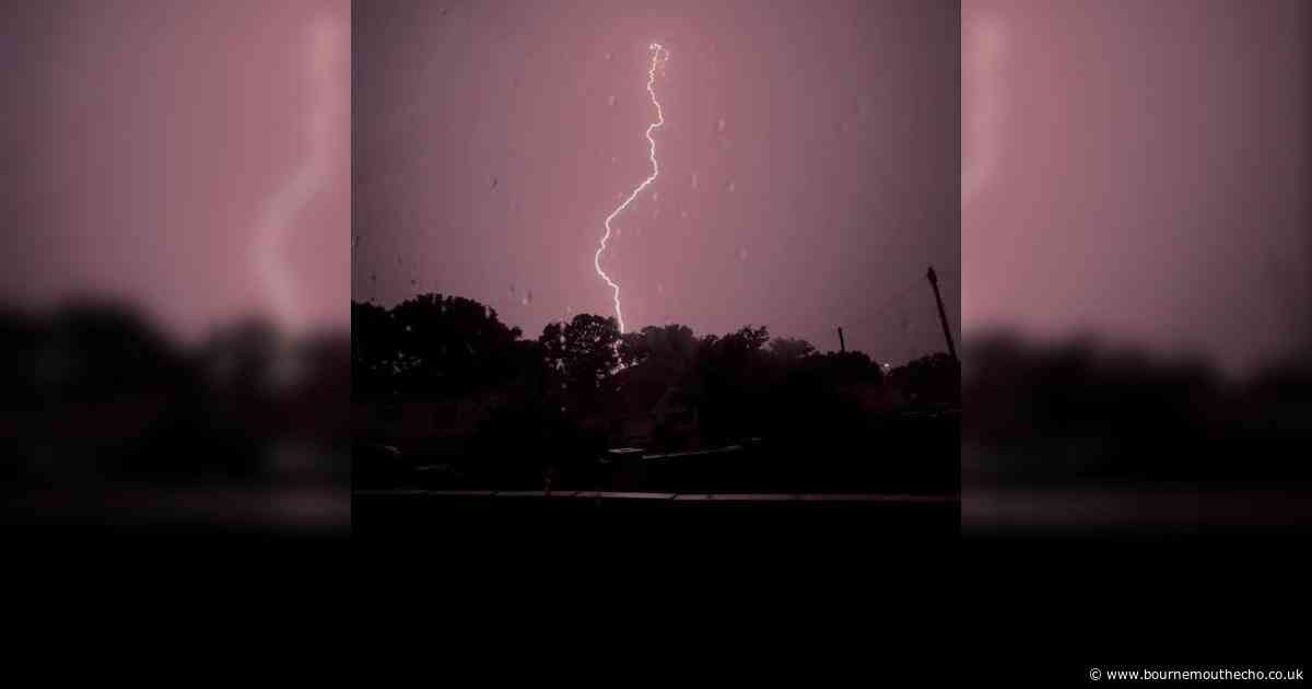 Lightning seen across Dorset as thunderstorms hit UK