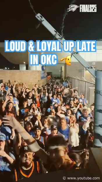 Best fans in the league waiting for the squad to return home after Game 4 ‼️ #okcthunder #nbafinals