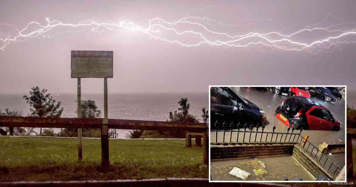 UK hit by 30,000 lightning strikes after hottest day of the year ends with intense storms