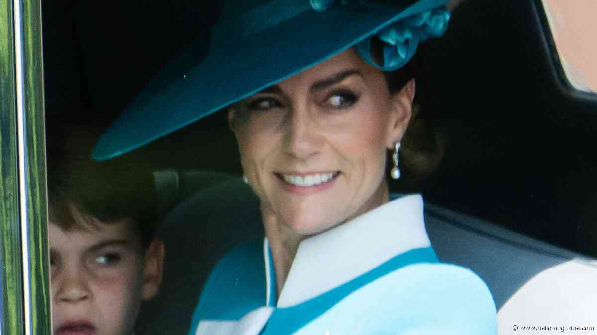 Princess Kate wows at Trooping the Colour 2025 in edgy blue colour block outfit by Catherine Walker