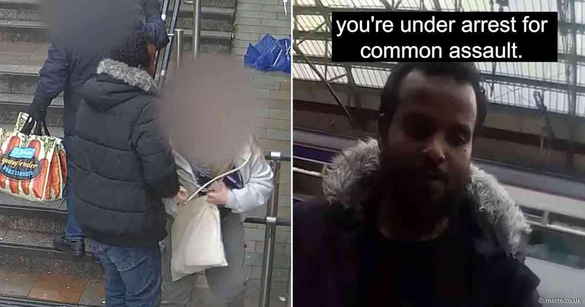 Chilling moment creep tries to snatch teenager from busy train station