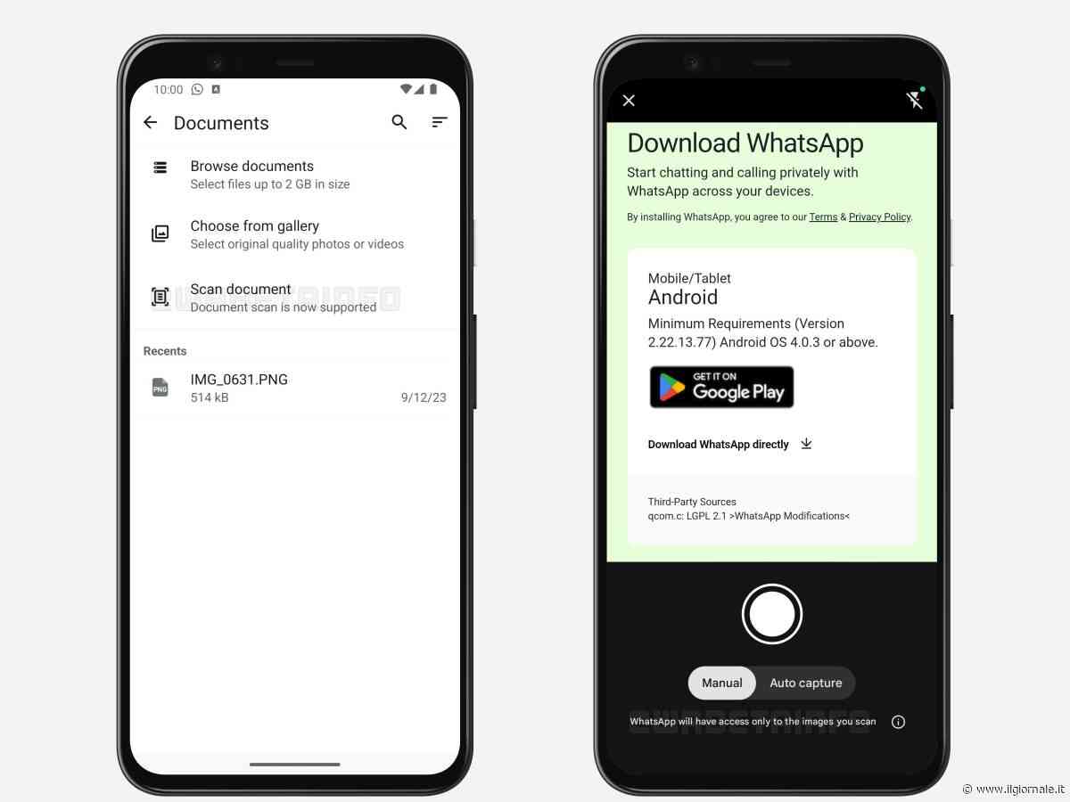 Scansione dei documenti: cosa cambia su WhatsApp
