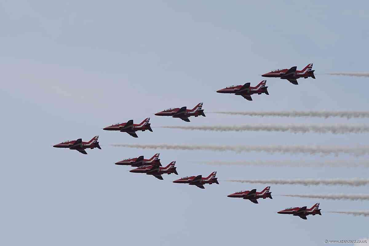 Red Arrows make history with sustainable fuel flypast for King’s birthday