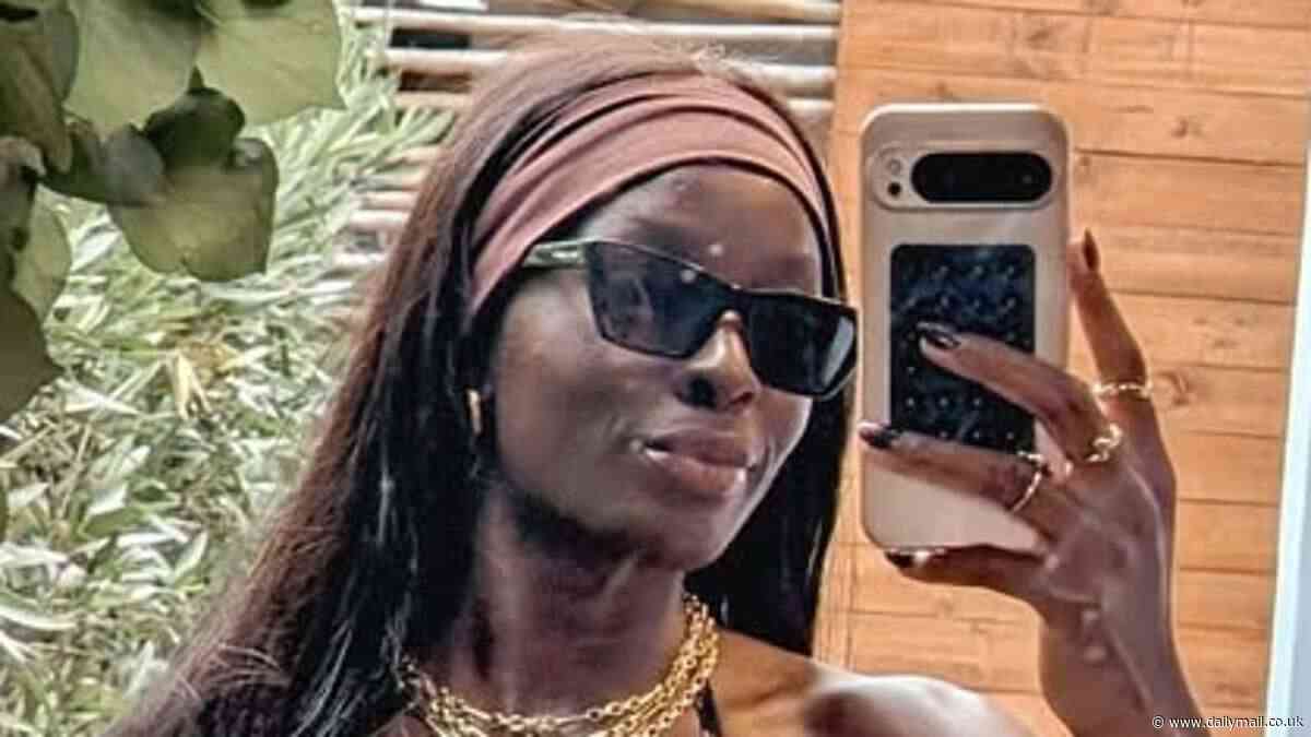 AJ Odudu flaunts her washboard abs in animal print bikini as she soaks up the sun during lavish Ibiza holiday