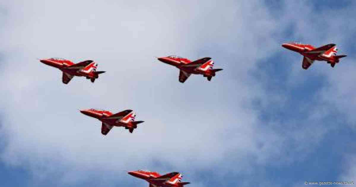 Crowds gather to see Red Arrows soar across Essex for King’s birthday flypast
