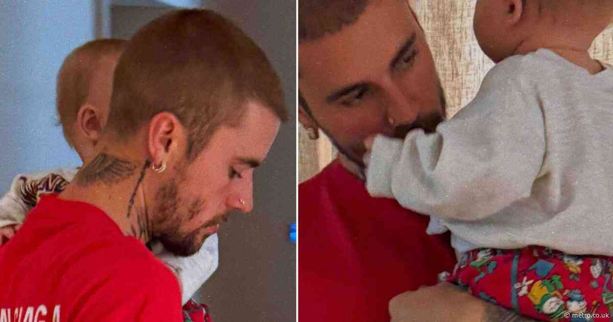 Justin Bieber posts photos of son with explicit caption as fan worry grows